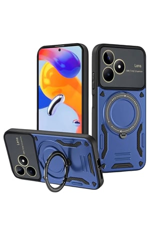 Newface Realme C53 Kılıf Joy Lens Standlı Kapak - Lacivert