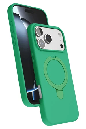 Newface Apple iPhone 17 Pro Regal Magsafe Standlı Kapak - Yeşil