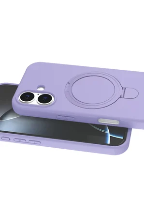 Newface Apple iPhone 16 Plus Regal Magsafe Standlı Kapak - Lila