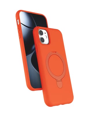 Newface Apple iPhone 11 Regal Magsafe Standlı Kapak - Turuncu