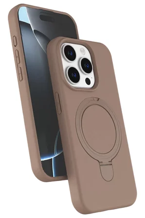 Newface Apple iPhone 15 Pro Max Regal Magsafe Standlı Kapak - Çöl Titanyum