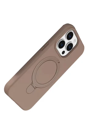 Newface Apple iPhone 15 Pro Max Regal Magsafe Standlı Kapak - Çöl Titanyum