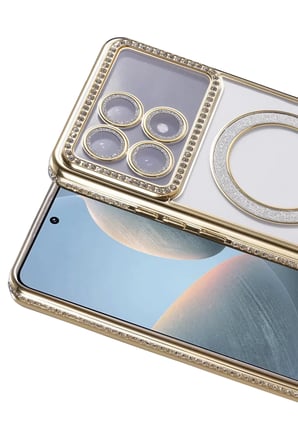 Newface Xiaomi Poco X6 Pro Joke Simli Magneticsafe Kılıf - Gold