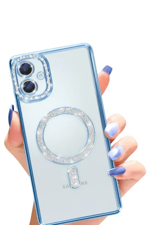 Newface Samsung Galaxy A06 Joke Simli Magneticsafe Kılıf - Mavi