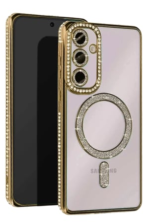 Newface Samsung Galaxy A56 Joke Simli Magneticsafe Kılıf - Gold