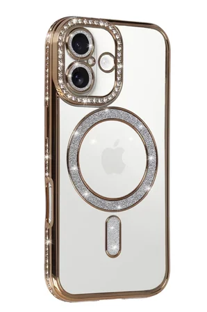 Newface Apple iPhone 17 Joke Simli Magneticsafe Kılıf - Gold