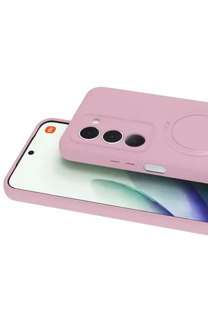 Newface Xiaomi Redmi 15 4G Regal Magsafe Standlı Kapak - Açık Pembe