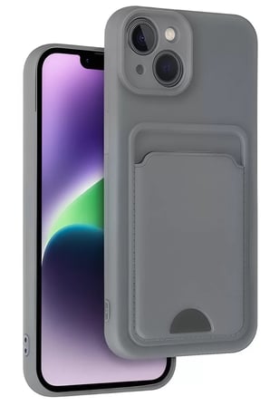 Newface Apple iPhone 14 Kılıf Kelvin Kartvizitli Silikon - Gri
