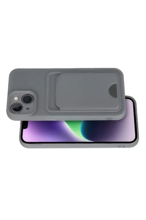 Newface Apple iPhone 14 Kılıf Kelvin Kartvizitli Silikon - Gri