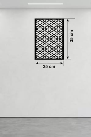 Geometrik Kafes Desenli Ahşap Duvar Tablosu - 25x35 cm Lazer Kesim Dekoratif Pano