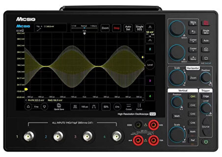 MICSIG MHO14-200 Dijital Bataryalı Osiloskop 200Mhz, 4 Kanal, 12 Bit + DMM