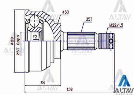 Maher 01803 Aks Kafası Diş Sonata Matrix 1.5 CRDI Sağ 25X50X25 495072DA10