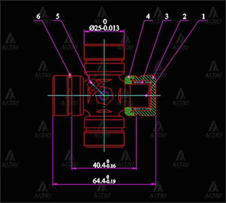 Maher 10392 İstavroz Mafsal Saft Carry 90-98 Damas 64mm X 25mm İçten Segman 