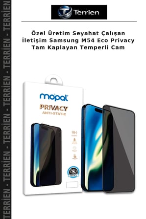 Özel Üretim Seyahat Çalışan İletişim Samsung M54 Eco Privacy Tam Kaplayan Temperli Cam