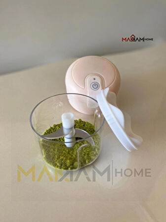 Makkam Home 3 Bıçaklı Elektirikli Pembe Rondo, Şarjlı Doğrayıcı
