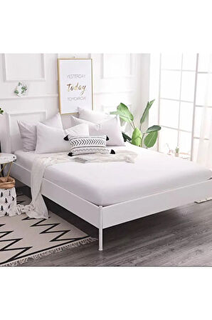 Pamuklu Havlu Kumaş Çift Kişilik Lastikli Çarşaf (Çift / Battal Beden)