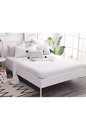 Pamuklu Havlu Kumaş Çift Kişilik Lastikli Çarşaf (Çift / Battal Beden)