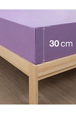 Lila Renkli Lastikli Çift Kişilik Çarşaf Takımı (pamuklu Nevresim Kumaşı, Yastık Kılıflı) 7 Farklı Ebat