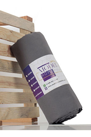 Antrasit Renkli Lastikli Çift Kişilik Çarşaf Takımı (pamuklu Nevresim Kumaşı, Yastık Kılıflı) 7 Farklı Ebat