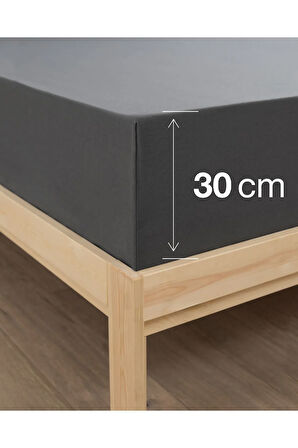 Antrasit Renkli Lastikli Çift Kişilik Çarşaf Takımı (pamuklu Nevresim Kumaşı, Yastık Kılıflı) 7 Farklı Ebat