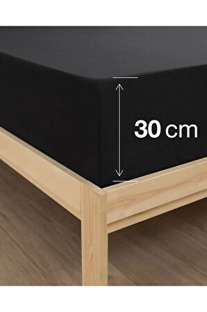 Siyah Renkli Lastikli Çift Kişilik Çarşaf Takımı (pamuklu Nevresim Kumaşı, Yastık Kılıflı) 7 Farklı Ebat