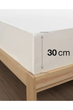 Krem Renkli Lastikli Çift Kişilik Çarşaf Takımı (Pamuklu Nevresim Kumaşı, Yastık Kılıflı) 7 Farklı Ebat