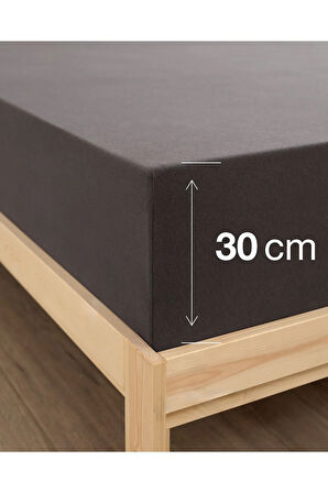 Antrasit Renkli %100 Pamuklu Penye Kumaşından Çift Kişilik Lastikli Çarşaf (7 FARKLI EBAT)