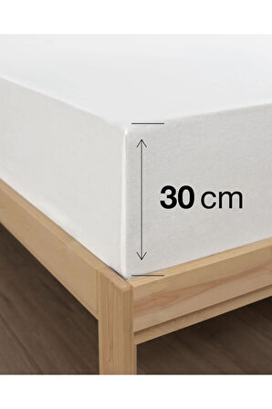 Beyaz Renkli %100 Pamuklu Penye Kumaşından Çift Kişilik Lastikli Çarşaf (7 FARKLI EBAT)