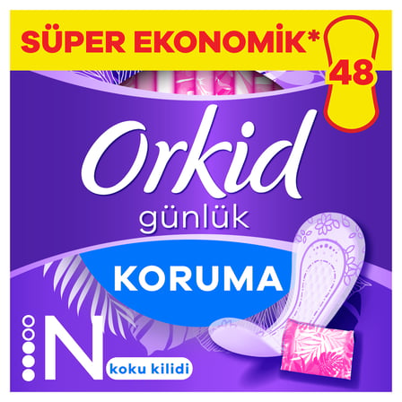 Orkid Günlük Koruma Çanta Paket Süper Ekonomik Normal 48'li