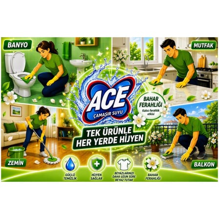 Ace Çamaşır Suyu Bahar Ferahlığı 2 L