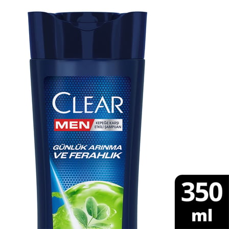 Clear Men Kepeğe Karşı Etkili Şampuan Günlük Arınma ve Ferahlık Sedir Ağacı ve Okaliptus Özleri 350 ml
