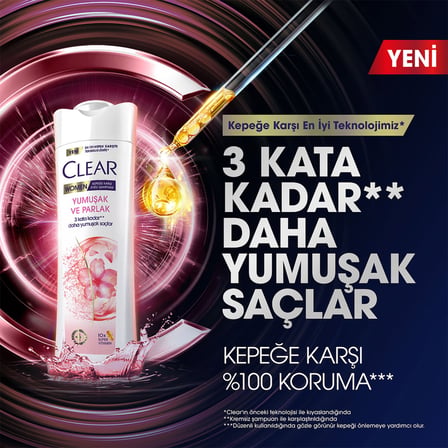 Clear Women Kepeğe Karşı Etkili Şampuan Yumuşak Parlak Kiraz Çiçeği Esansı & Keratin 350 ml