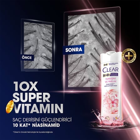 Clear Women Kepeğe Karşı Etkili Şampuan Yumuşak Parlak Kiraz Çiçeği Esansı & Keratin 350 ml