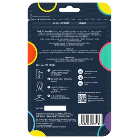 Stick On Spots Akne ve Sivilce Bandı Fun 20'li