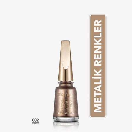 Flormar Star Shine Yoğun Renk Veren Metalik Oje - 002 Famous