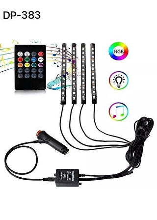 Araç İçi Ayak Altı Ses Duyarlı Şerit Led 4lü Set