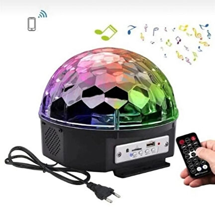 Uzaktan Kumandalı Müzikli Dönerli Disko Topu Bluetooth Sese Duyarlı