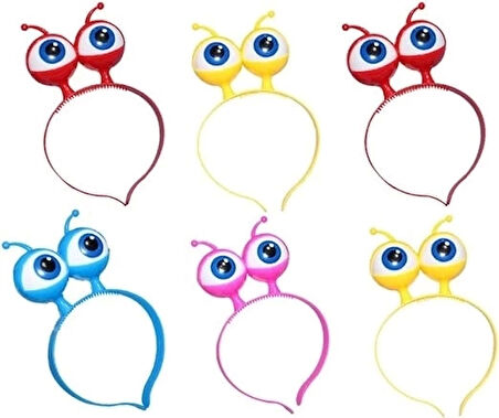 Rengarenk 3 Farklı Fonksiyonda Yanan Led Işıklı Uzaylı Göz Taç 1 Adet 18x12 Cm