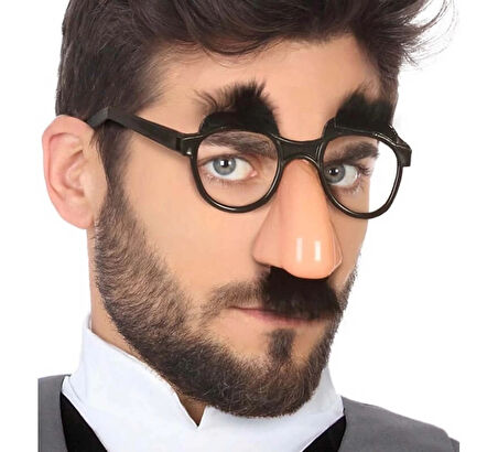 Eğlenceli Kılık Değiştirme Kaş Bıyık Mizah Gözlüğü 9x13 Cm