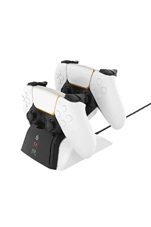 Ps5 Dualsense /ps5 Slim/ps5 Pro Gamepad Hızlı Şarj İstasyonu Çift Kol Şarj Ünitesi