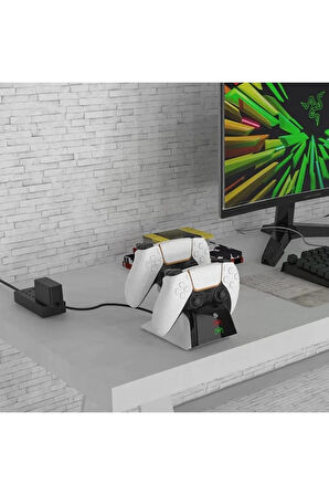 Ps5 Dualsense /ps5 Slim/ps5 Pro Gamepad Hızlı Şarj İstasyonu Çift Kol Şarj Ünitesi