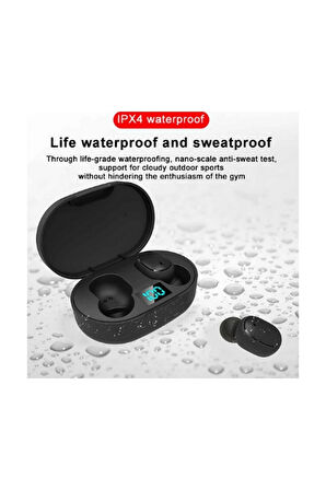 E6s Kablosuz Kulaklık Dijital Göstergeli Bluetooth Kulaklık 5.0