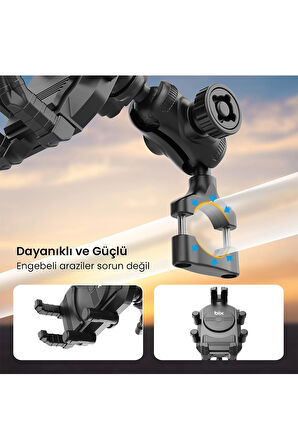 CEYLAN ADAM Gidon Bağlantılı Güneş Ve Yağmur Korumalı 360° Derece Ayarlanabilir Motosiklet Bisiklet Telefon Tutucu