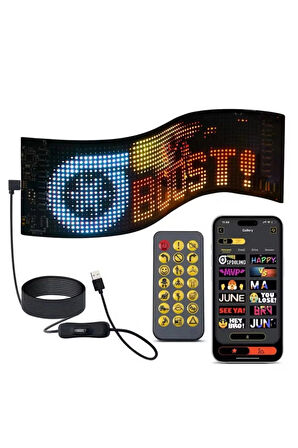 Led Panel Cama Yapışan Telefon Kontrollü Led Ekran Panel 16*64 Led Sayısı