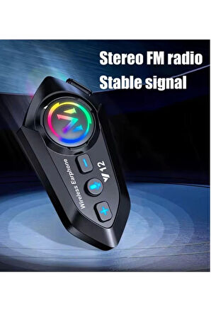 CEYLAN ADAM Y12  Motor Kask Kulaklık Rgb Modlu Radyolu Motosiklet Kulaklık 5.3 Bluetooth Intercom