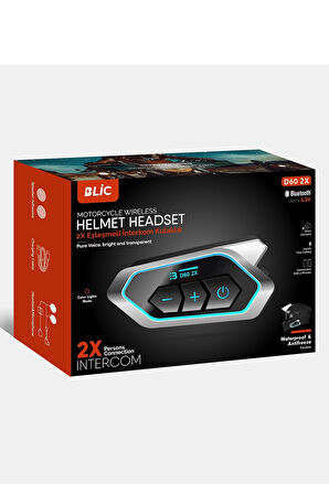 CEYLAN ADAM D60 2x Motosiklet Kask Kulaklığı Bluetooth Intercom Rgb Işıklı 2 Intercom Bağlantılı