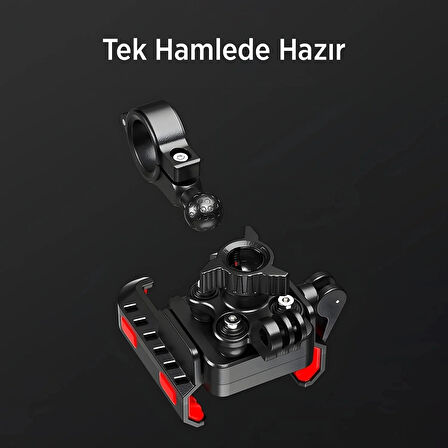 CEYLAN ADAM Gidon Bağlantılı 360° Derece Ayarlanabilir 3.5”-7.2” Uyumlu Motosiklet Bisiklet Telefon Tutucu