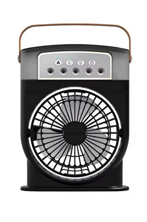 Şarjlı 600 Ml Su Hazneli Taşınabilir Masaüstü Vanilatör Güçlü Fan Ve 2000 Mah Pil Siyah
