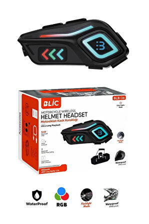 CEYLAN ADAM Motor Kask Kulaklık Rgb Modlu Motosiklet Kulaklık Su Geçirmez 5.4 Bluetooth Intercom Blb_36
