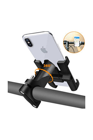 Alüminyum Gövdeli Metal Gidon Bağlantılı Motosiklet Telefon Tutucu 7 İnç Xl